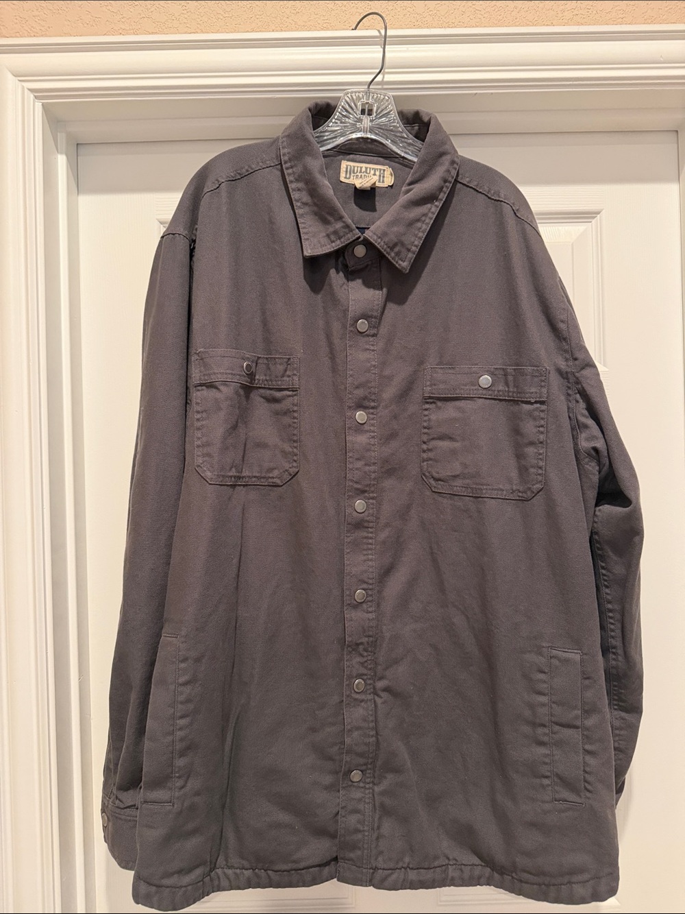 Duluth Trading Co. Fire Hose Men's Dark Gray Shirt with Flannel Lining 3XLT